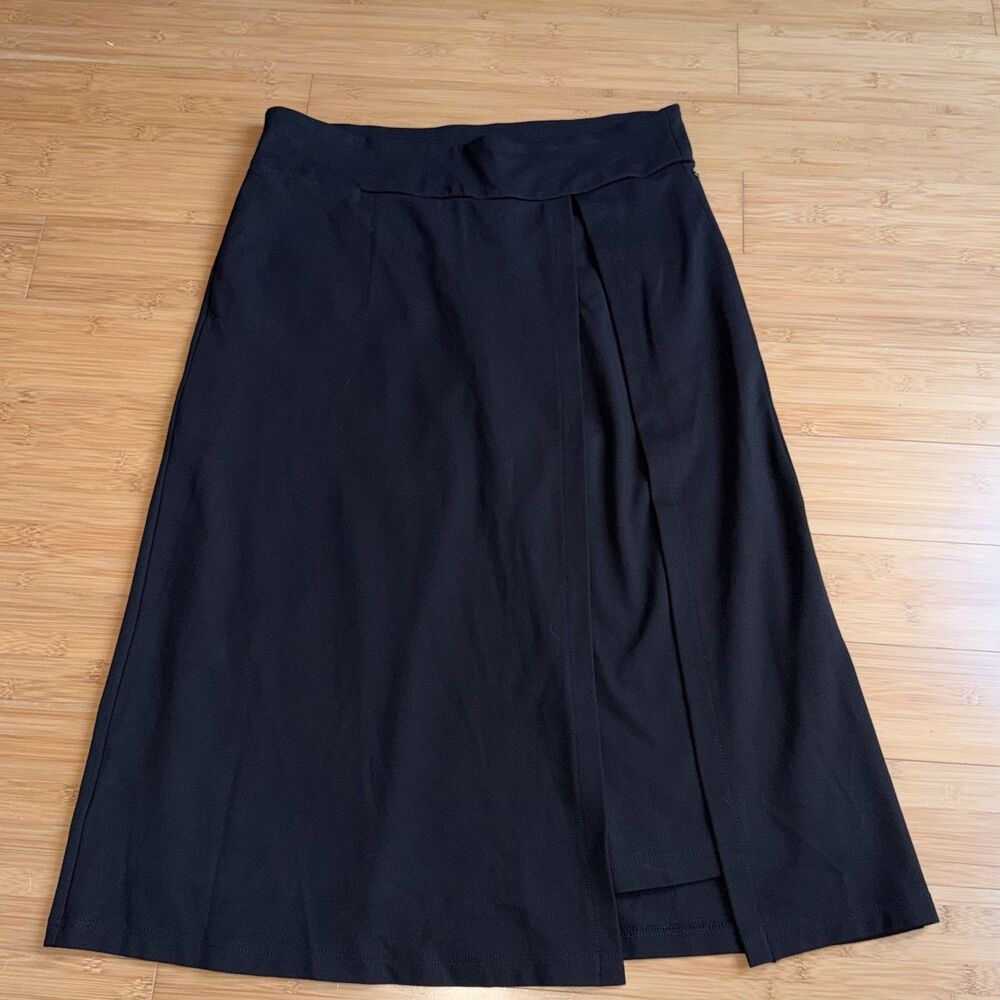 Betabrand The Sassiest Pant XL Black Skirt Overlay Crop Culottes Dress Pants